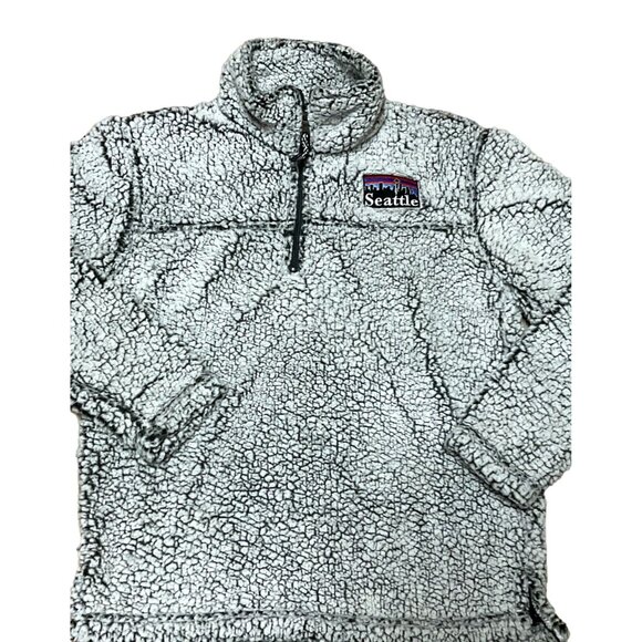 GRAY SHERPA PULLOVER JACKET SIZE S FLEECE 1/4 ZIP MOCK NECK WINTER SEATTLE WOMEN - Picture 2 of 6